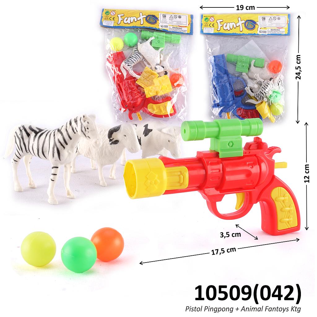 Pistol Peluru Bola Ping Pong Set Hewan 3 Pcs Funtoys Ktg @480