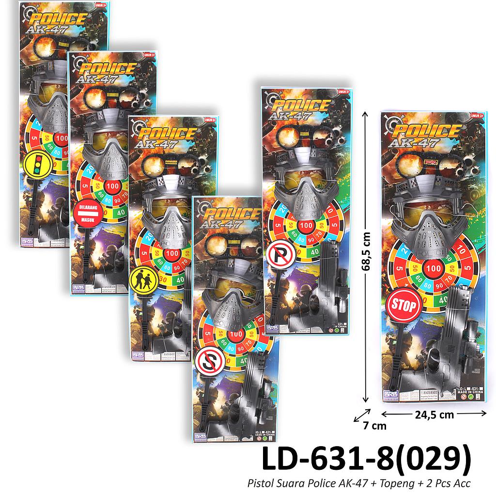 Pistol Kretek + Topeng + Acc 2 Pcs Police AK-47 Papan @66