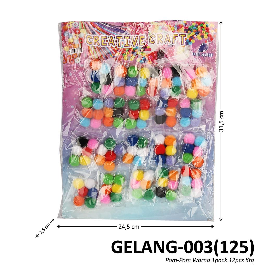 Pom-Pom Warna 20 Pcs Creative Craft Pack Plastik (Per Lembar) @200