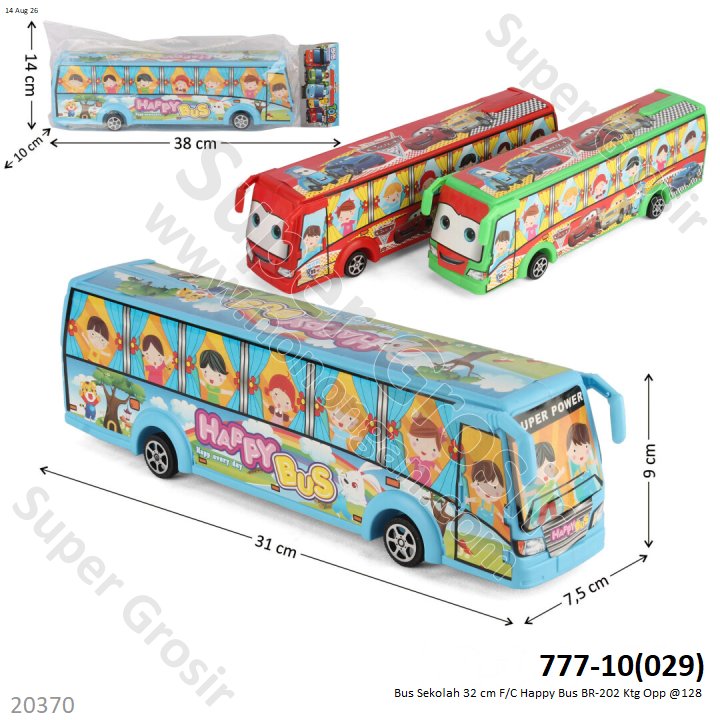 Bus Sekolah 32 cm F/C Happy Bus BR-202 Ktg Opp @128