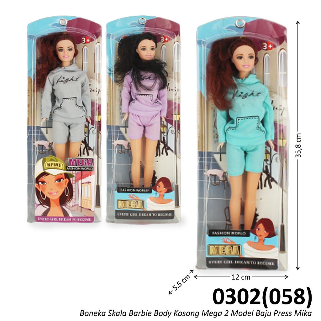 Boneka Barbie Mega 2 Model Baju Press Mika @120