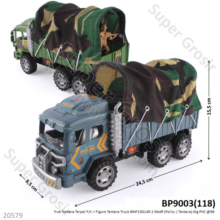Truk Tentara Terpal F/C Set Figure Tentara Truck BMF1001AR 2 Motif (Polisi / Tentara) Ktg PVC @96