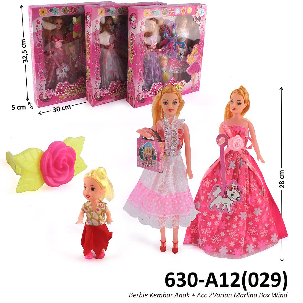 Boneka Barbie Set 2 Pcs + Anak + Acc Marlina Box Window @44