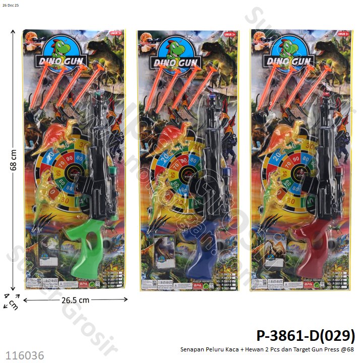 Senapan Peluru Kaca + Hewan 2 Pcs dan Target Gun Press @68