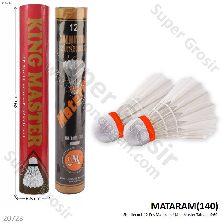 Shuttlecock 12 Pcs Mataram / King Master Tabung @60
