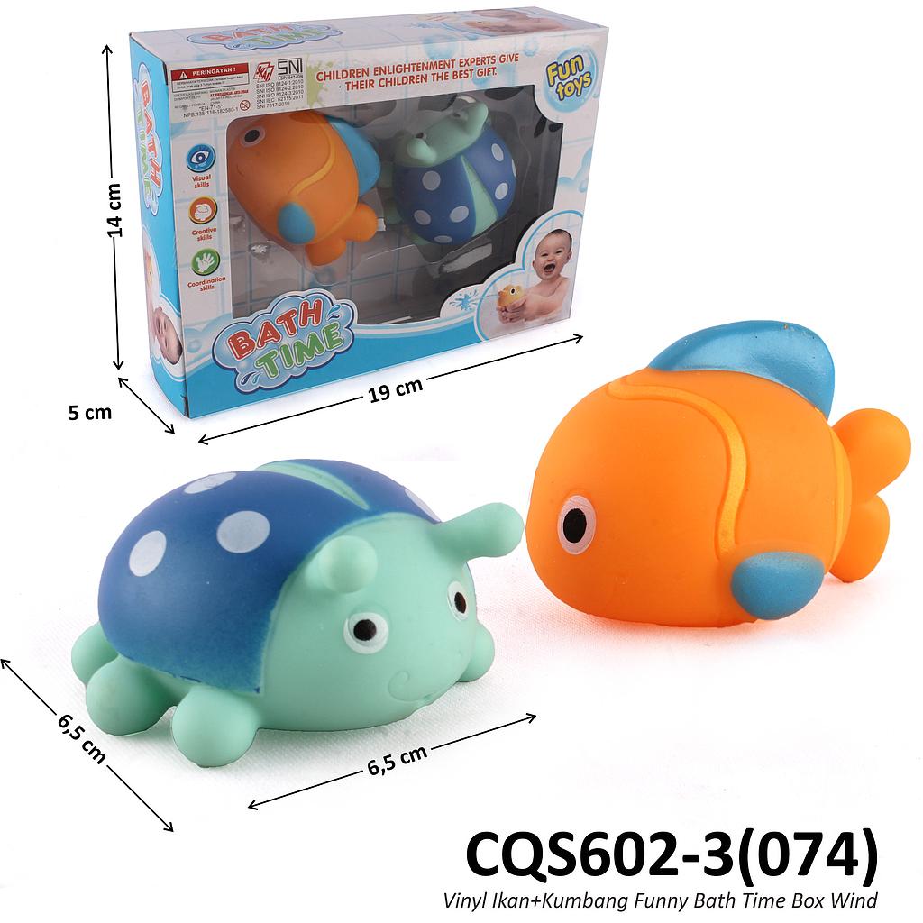 Vinyl Hewan 2 Pcs Ikan + Kumbang Funny Bath Time Box Window @168