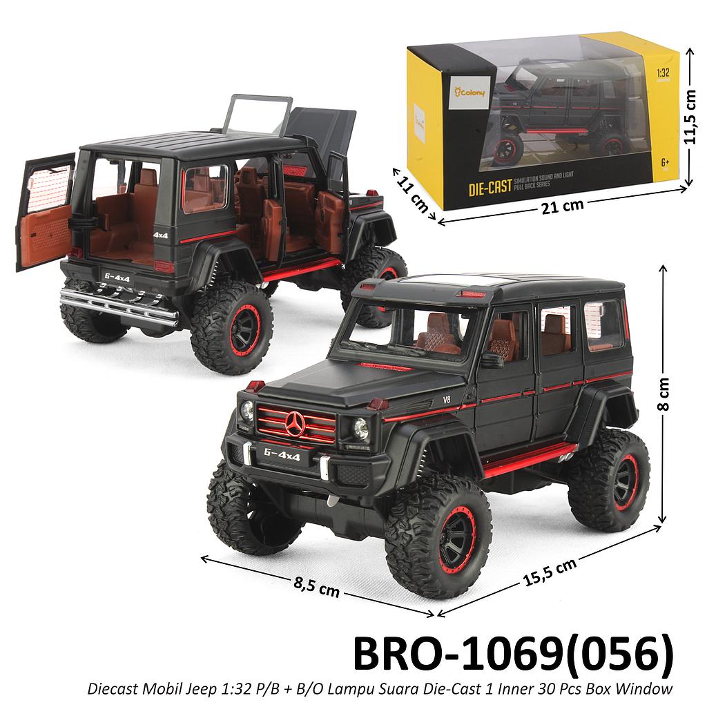Diecast Mobil Jeep Mercy 1:32 P/B + B/O Lampu Suara Die-Cast 1 Inner 30 Pcs Box Window @60