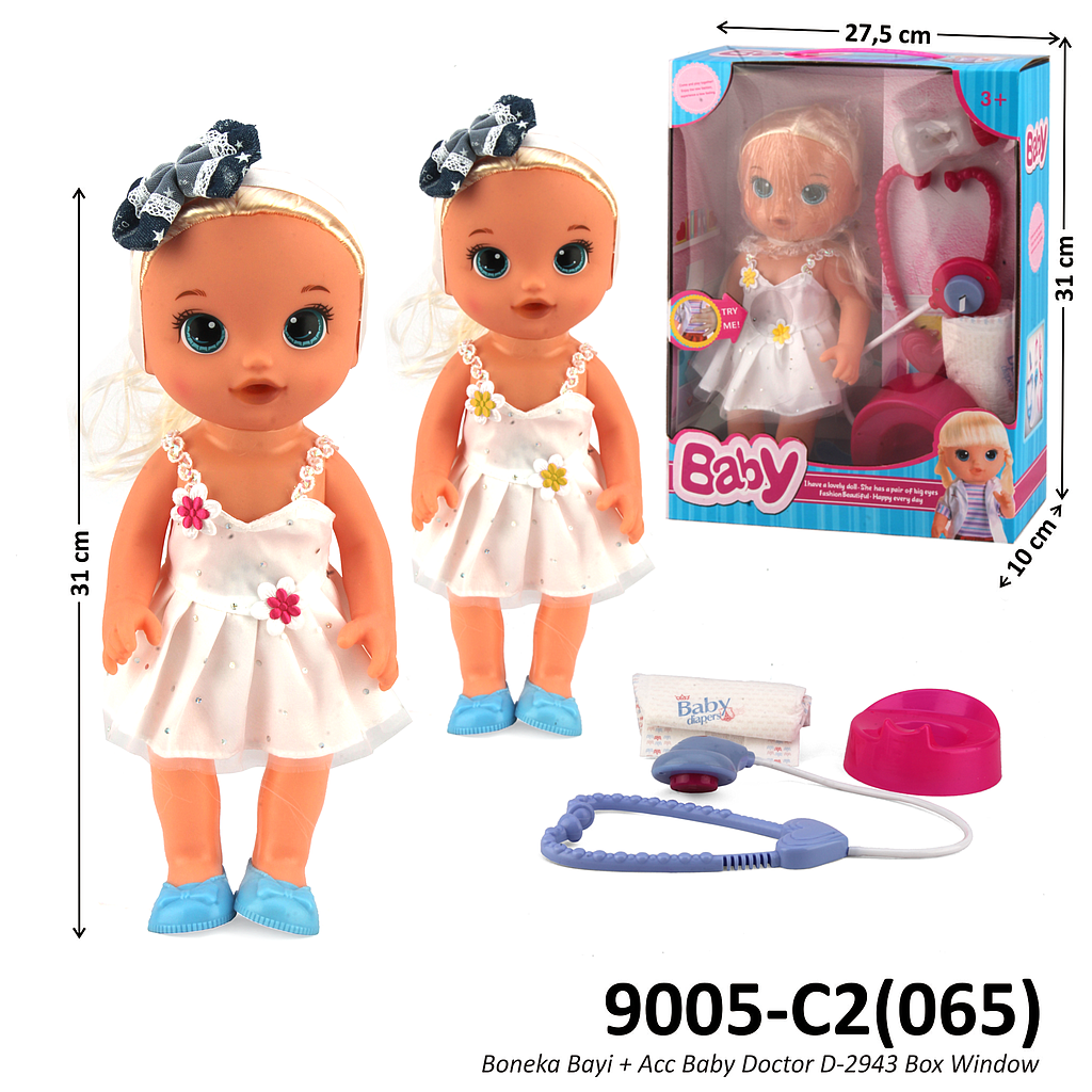Boneka Anak + Acc Dokter Set dan Potty Training Baby Doctor D-2943 Box Window @30