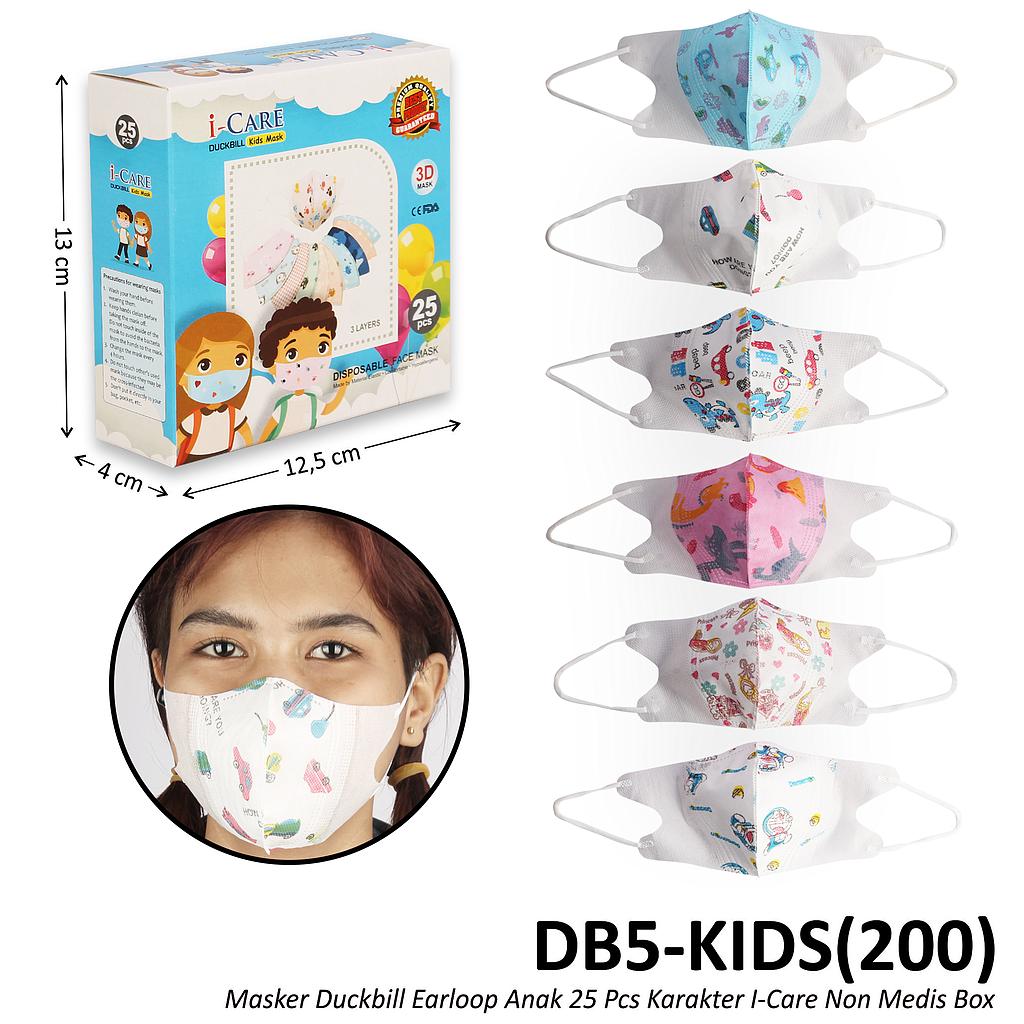 Masker Duckbill Earloop Anak Karakter Non Medis 25 Pcs I-Care Box @180