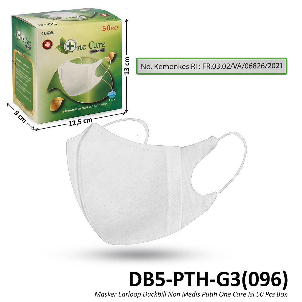 Masker Duckbill Earloop 50 Pcs One Care DB5 Non Medis Box @72