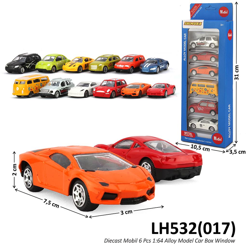 Diecast Mobil 6 Pcs Skala Hot Wheels 1:64 Alloy Model Car Box Window @144
