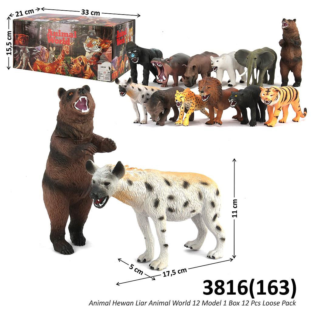 Hewan Liar Animal World 12 Jenis 1 Box 12 Pcs Loose Pack @96