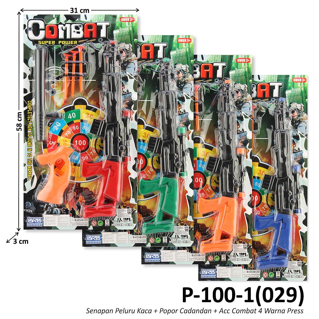 Senapan Peluru Kaca + Popor Cadangan + Acc Combat 4 Warna Press @52