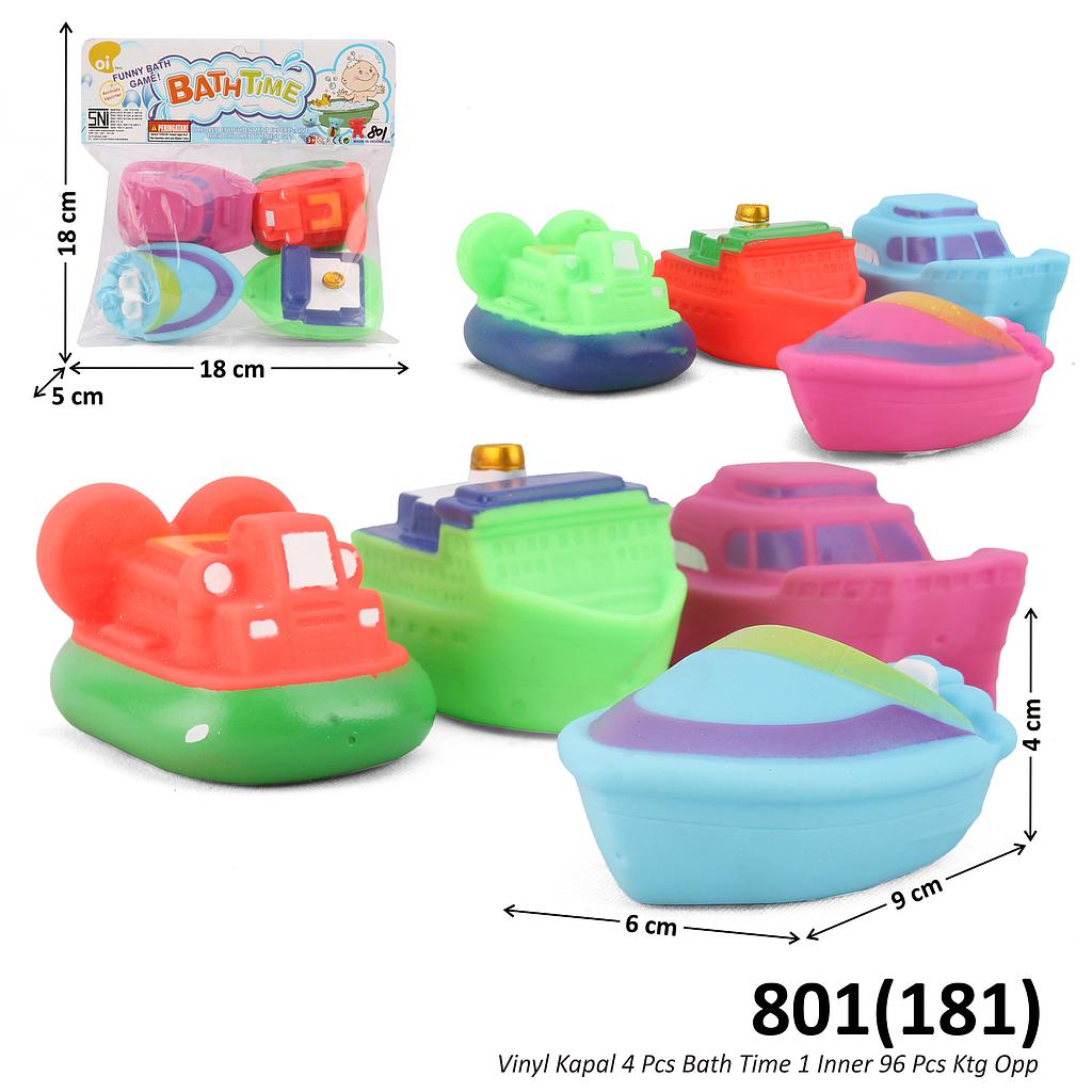 Vinyl Kapal 4 Pcs Bath Time 1 Inner 96 Pcs Ktg Opp @192