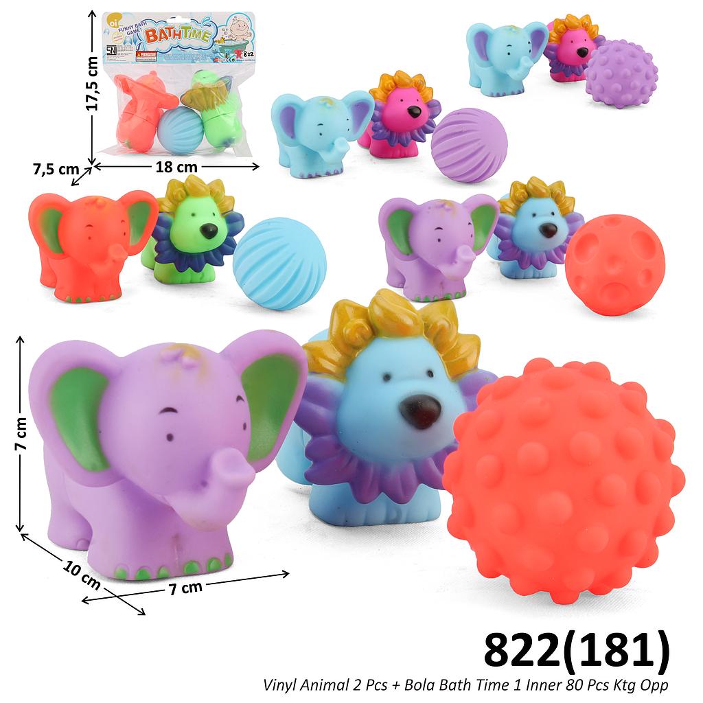 Vinyl Hewan Liar 2 Pcs Set Bola Bath Time 1 Inner 80 Pcs Ktg Opp @160