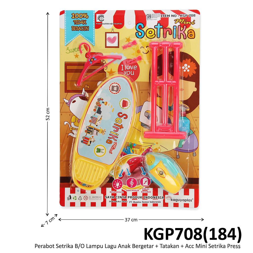 Perabot Setrika B/O Lampu Lagu Anak Bergetar + Tatakan + Acc Mini Setrika Press @44