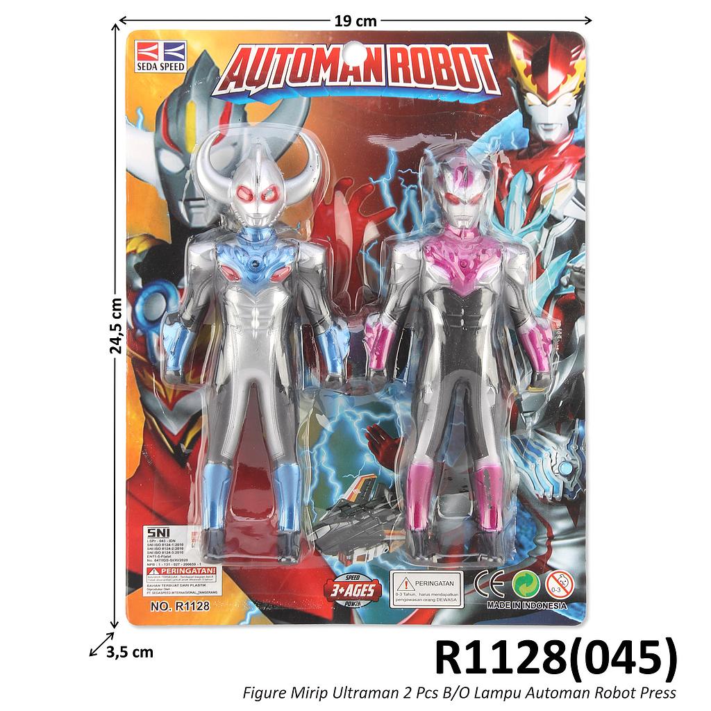 Action Figure Ultraman 2 Pcs B/O Lampu Automan Robot Press @300