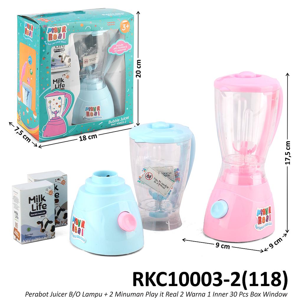 Perabot Juicer B/O Lampu Putar + 2 Minuman Play it Real 2 Warna 1 Inner 30 Pcs Box Window @60