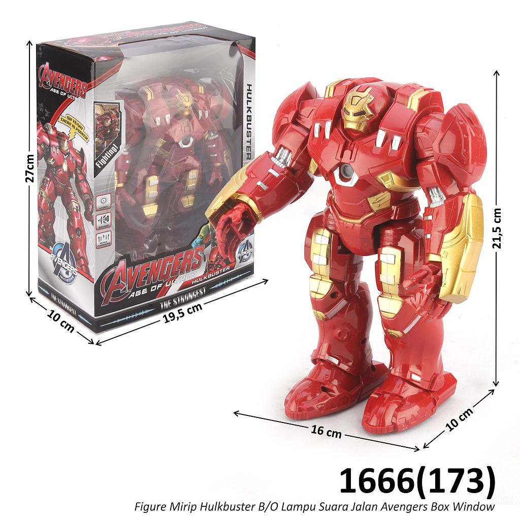 Robot Hulkbuster B/O Jalan Suara Lampu Avengers Box Window @48