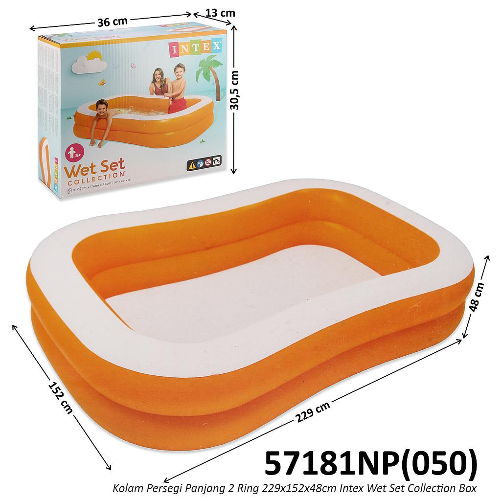 Kolam Renang Anak Intex Persegi Panjang 2 Ring 229x152x48 cm Wet Set Collection Box @3