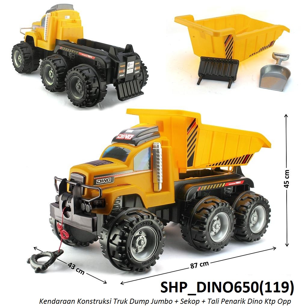Truk Konstruksi Truk Trailer Dump F/W 87 cm + Sekop dan Tali Penarik Dino Ktp Opp @2