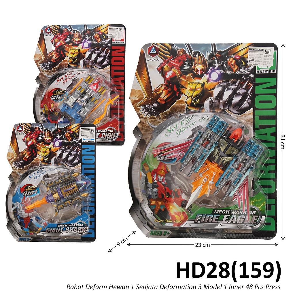 Robot Deform Hewan + Senjata Deformation 1 Inner 48 Pcs Press @96