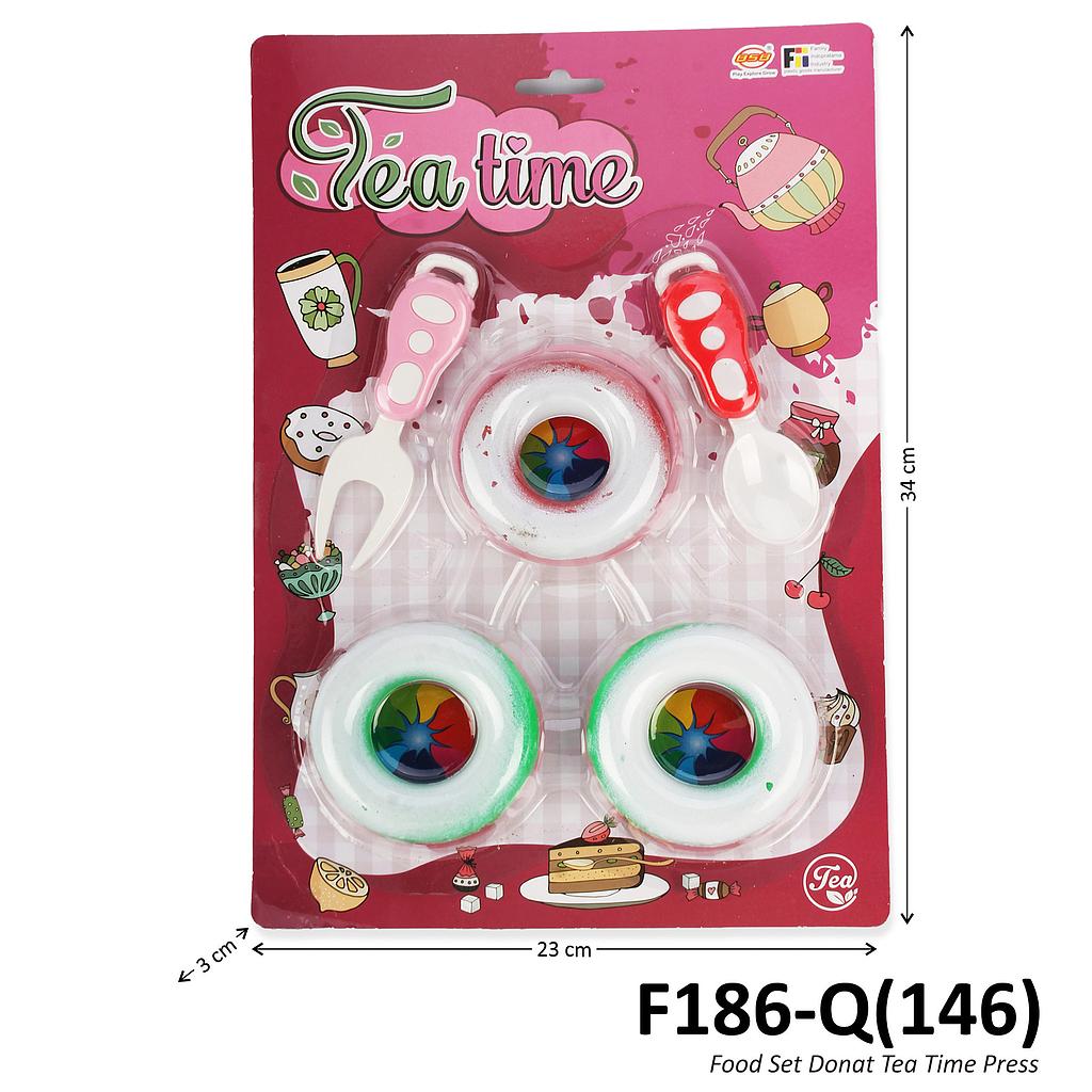 Food Set Donat Tea Time Press @156