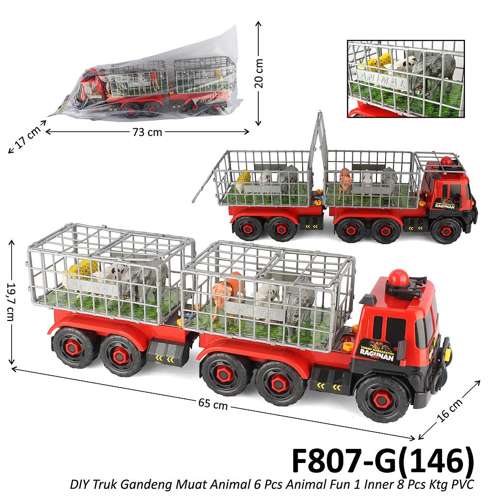 Truk Gandeng Muat Hewan 6 Pcs DIY Animal Fun 1 Inner 8 Pcs Ktg PVC @16