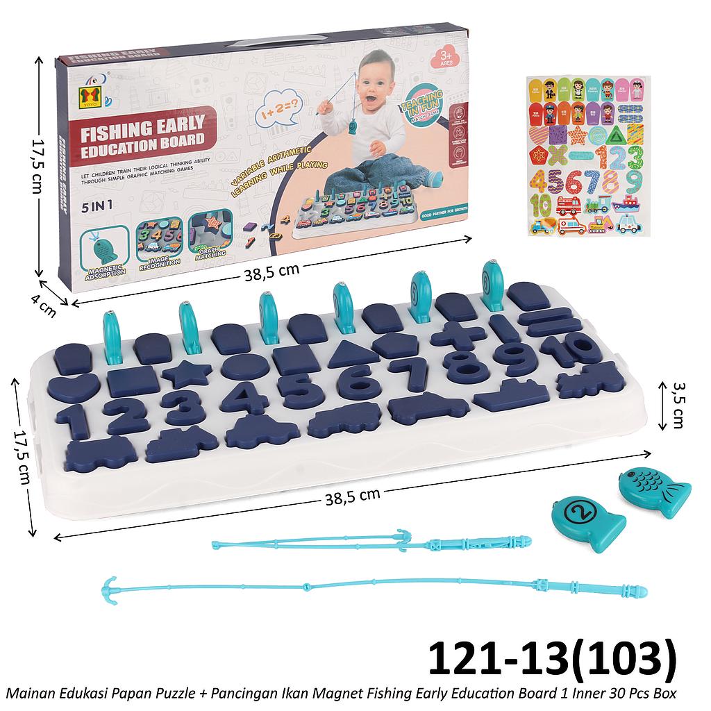 Block 5 in 1 Pancingan Ikan Magnet Fishing Early Education Board 1 Inner 30 Pcs Box @60