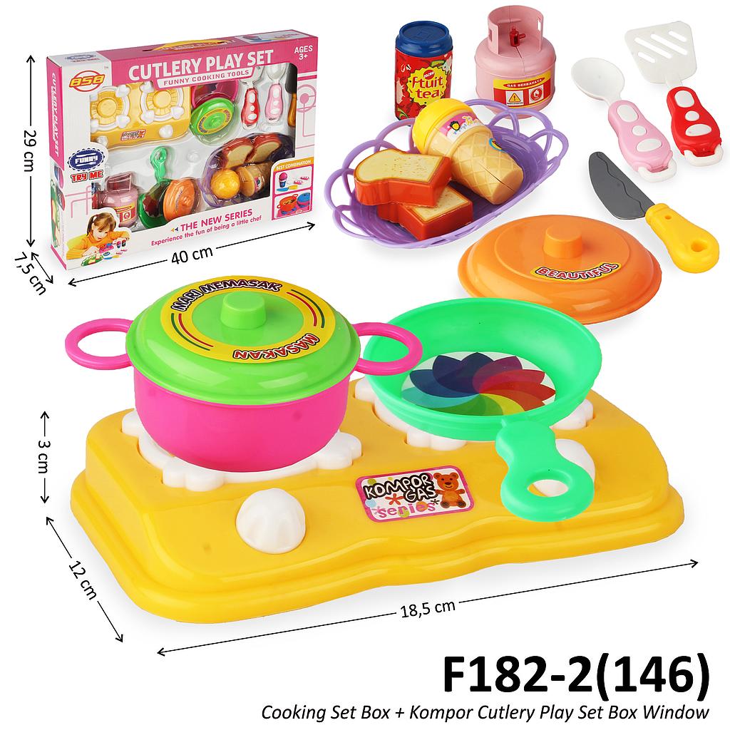 Cooking Set Kompor Cutlery Play Set Box Window @24