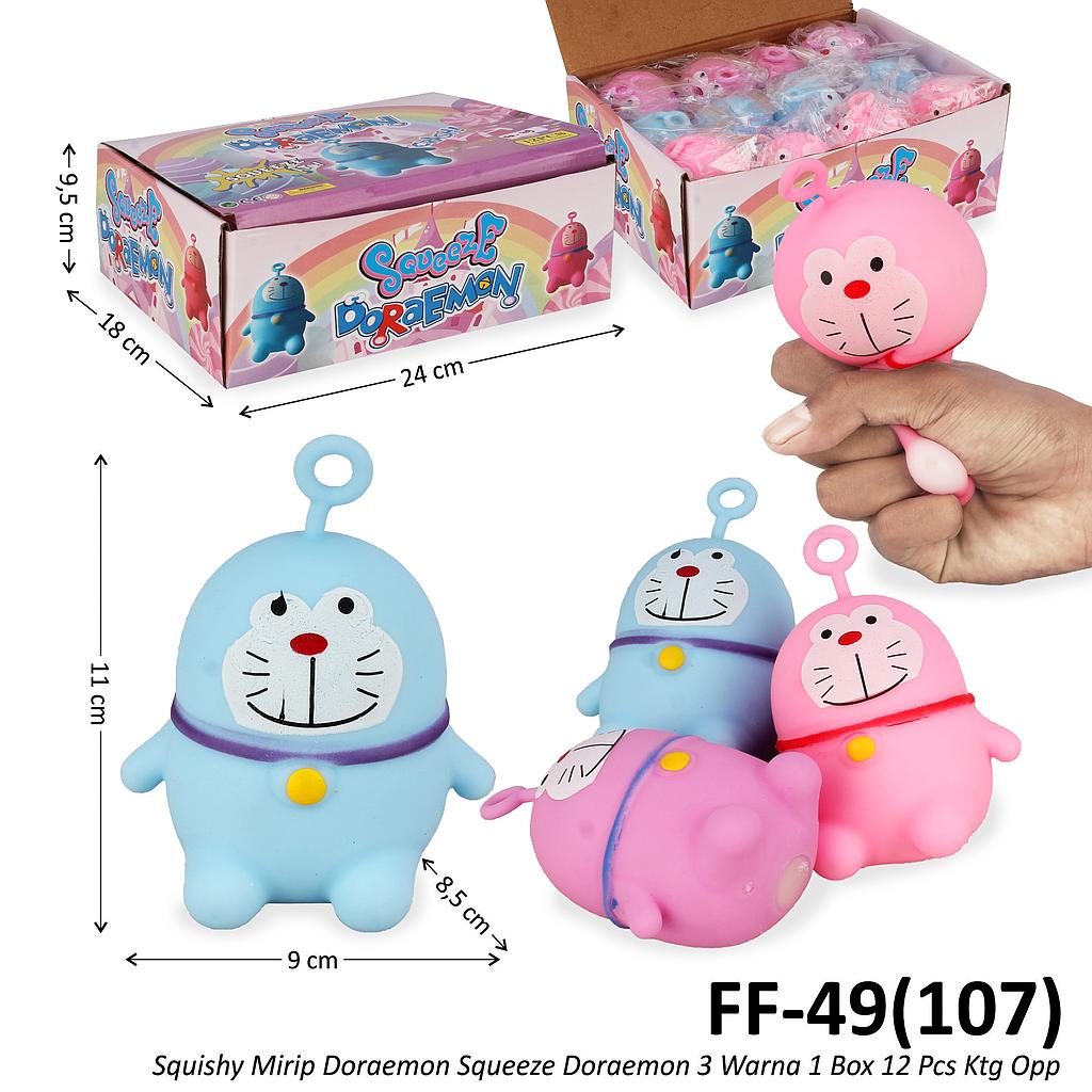 Squishy Doraemon Squeeze Doraemon 3 Warna 1 Box 12 Pcs Ktg Opp @288