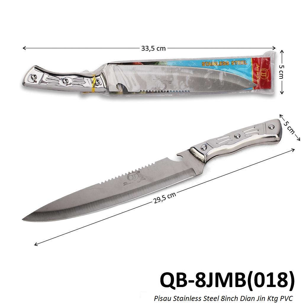 Pisau Stainless Steel 8 Inch Dian Jin Ktg PVC @200