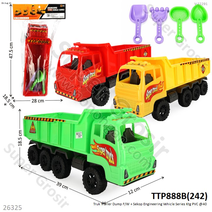 Truk Trailer Dump F/W + Sekop Engineering Vehicle Series Ktg PVC @40
