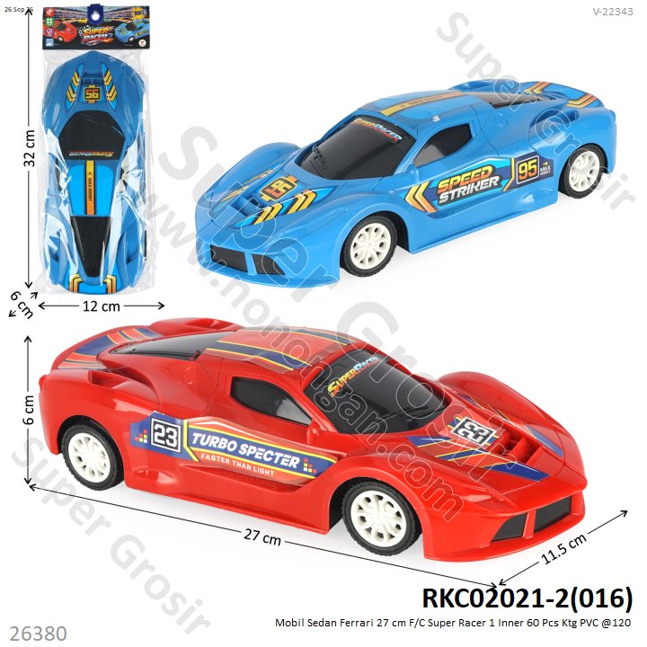 Mobil Sedan Ferrari 27 cm F/C Super Racer 1 Inner 60 Pcs Ktg PVC @120
