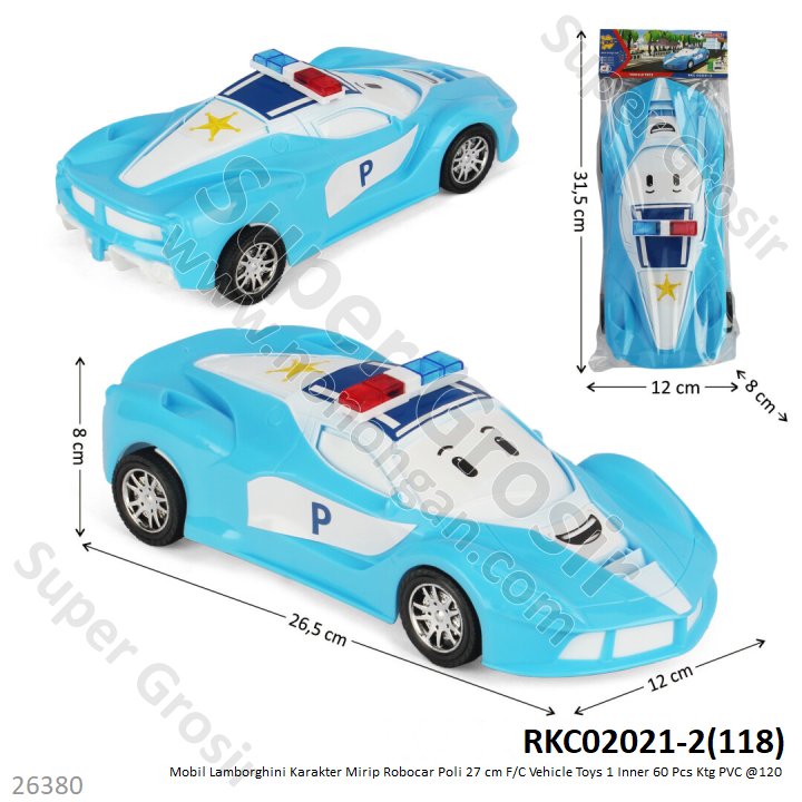 Mobil Sedan Ferrari Polisi Robocar Poli 27 cm F/C Vehicle Toys 1 Inner 60 Pcs Ktg PVC @120