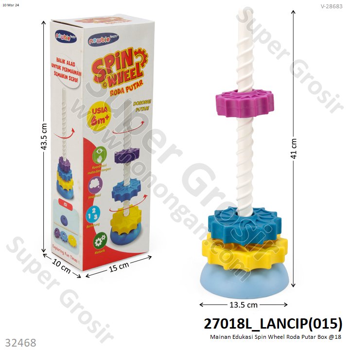 Mainan Edukasi Spin Wheel Roda Gigi Putar Box @18