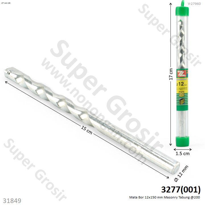Mata Bor 12x150 mm Masonry Tabung @200