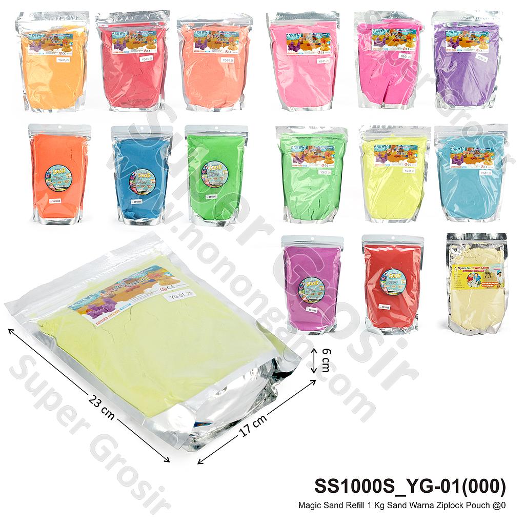 Magic Sand Refill 1 Kg Sand  Warna Ziplock Pouch @36
