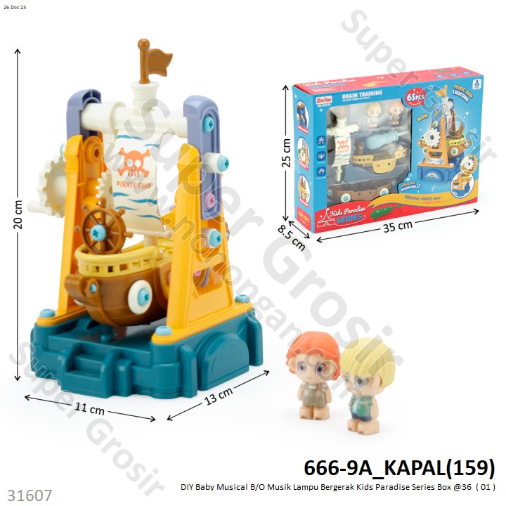 DIY Baby Musical B/O Musik Lampu Bergerak Kids Paradise Series Box @36