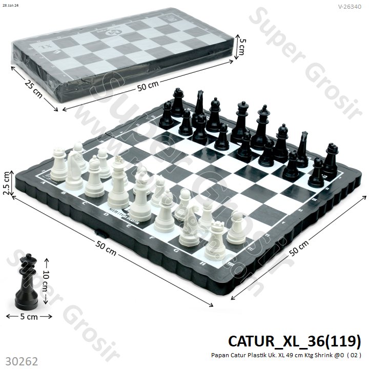 Papan Catur Plastik Uk. XL 49 cm Ktg Shrink @36