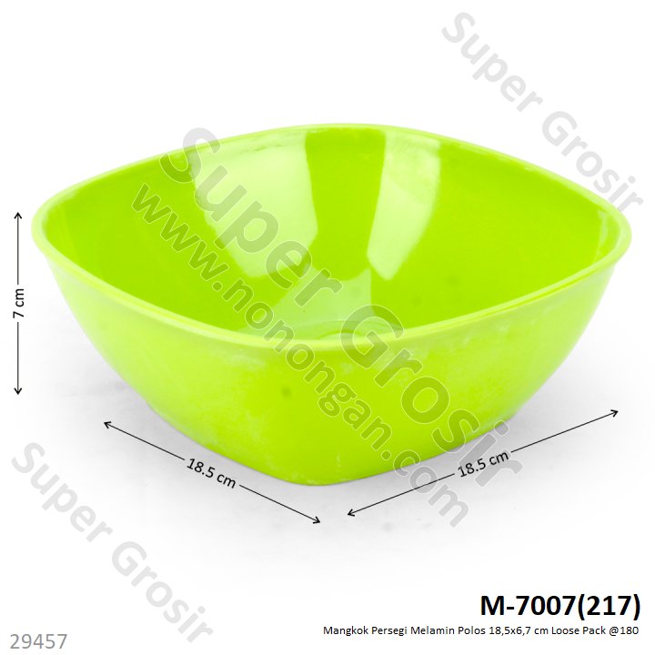 Mangkok Melamin Persegi Polos 18,5x6,7 cm Loose Pack @180