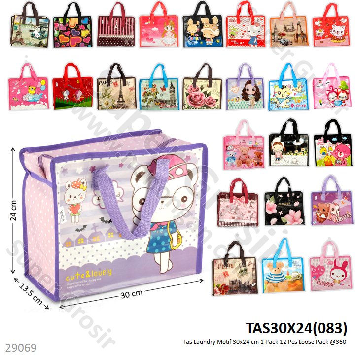 Tas Laundry Motif 30x24 cm 1 Pack 12 Pcs Loose Pack @360