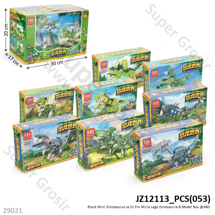 Mini Block Dinosaurus Le Di Pin Dinosauris 8 Model 1 Box 16 Pcs Box @480
