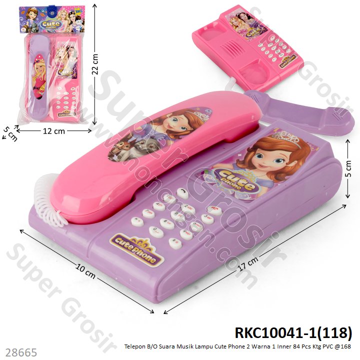 Telepon B/O Musik Suara Lampu Cute Phone 1 Inner 84 Pcs Ktg PVC @168