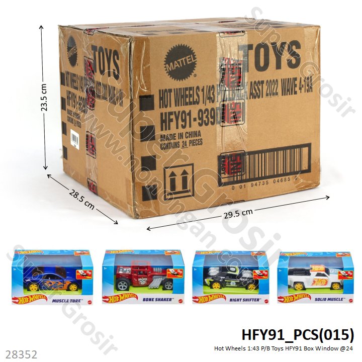 Hot Wheels 1:43 P/B Toys HFY91 1 Ikat 4 Pcs Box Window @24