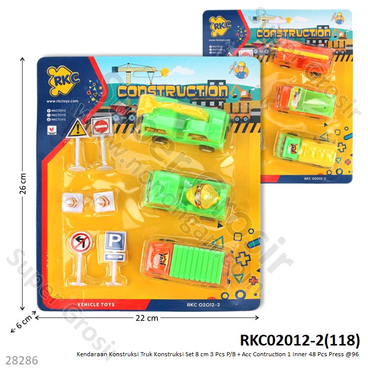 Truk Konstruksi Set 8 cm 3 Pcs P/B + Acc Contruction 1 Inner 48 Pcs Press @96