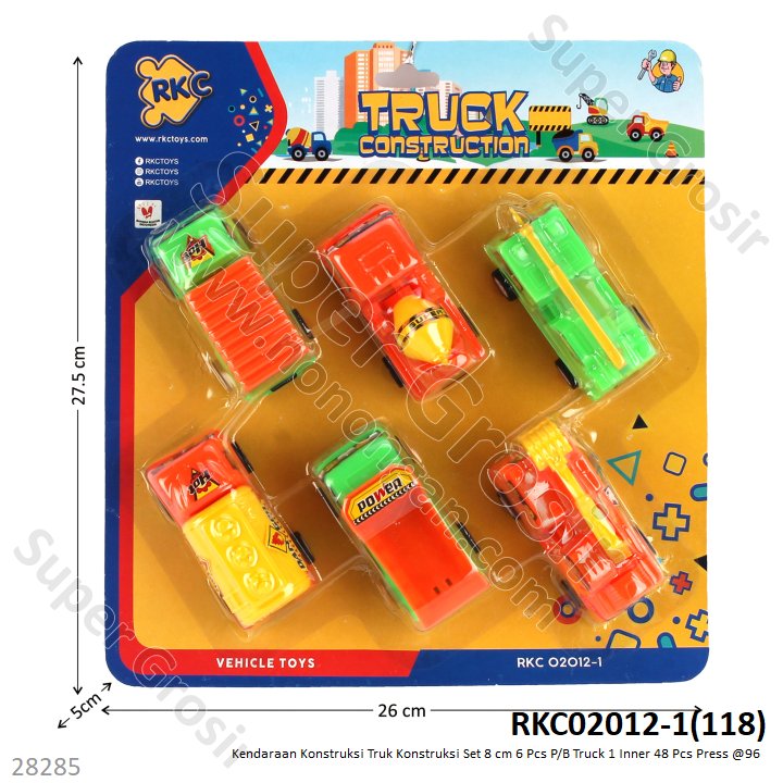 Truk Konstruksi Set 8 cm 6 Pcs P/B Truck 1 Inner 48 Pcs Press @96
