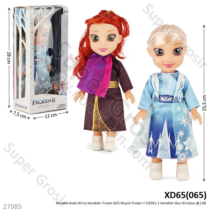 Boneka Frozen Elsa / Anna B/O Musik Frozen II D3591 Box Window @138