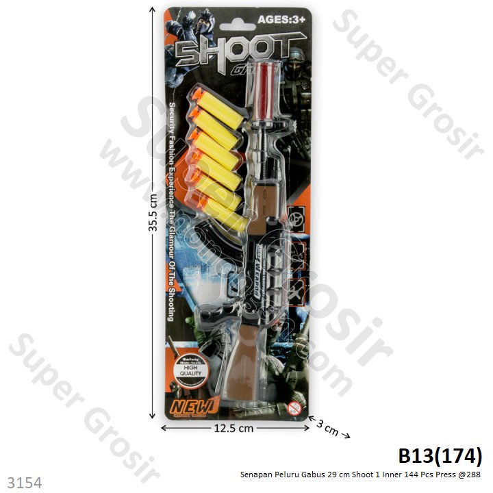 Senapan Peluru Gabus 29 cm Shoot 1 Inner 144 Pcs Press @288