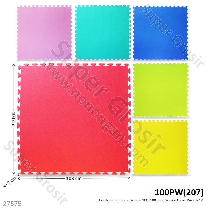 Matras Puzzle Lantai Polos Warna 100x100 cm Loose Pack @12